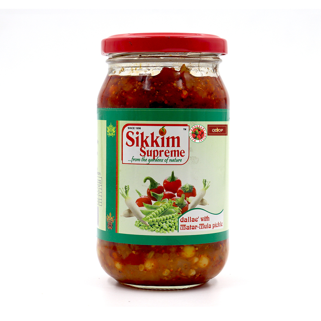 Sikkim Supreme Dallae Matar-Mula Pickle - 400g - Sikkim Supreme